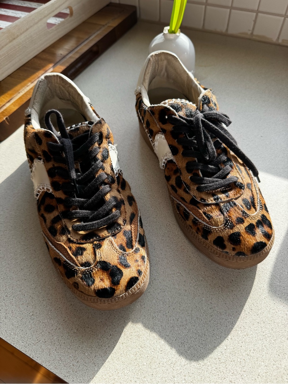 Dolce Vita Leopard-Print Sneakers with White Accent - Picture 2 of 5